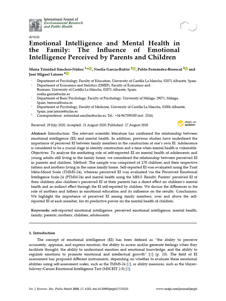 Emotional Intelligence's Impact on Family Mental Health | PDF ...
