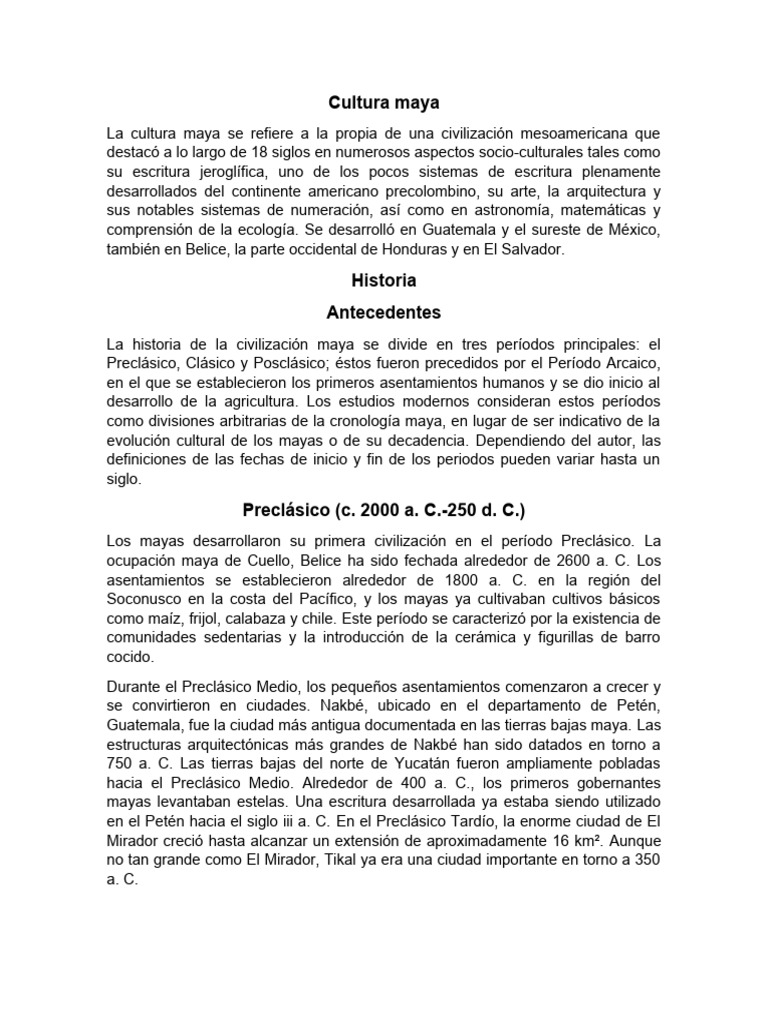 Cultura y legado de la civilización maya | PDF | Civilización maya