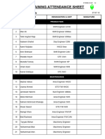 Training Attendence Sheet - Radiation Safety 2