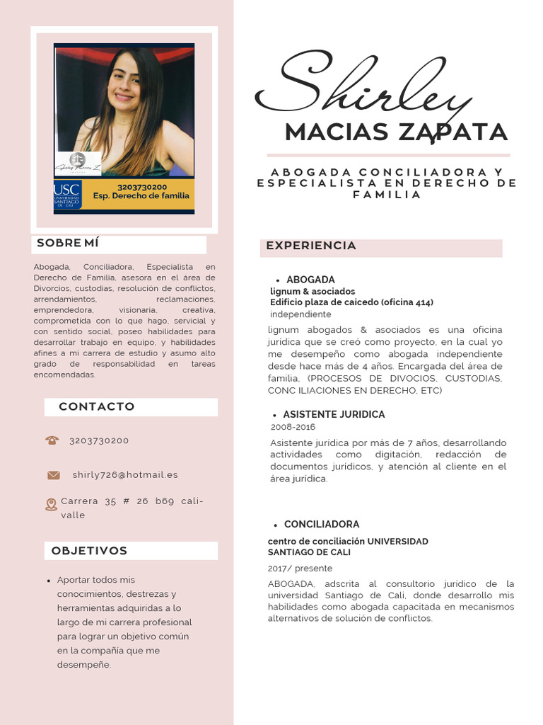 Currículum Vitae CV Diseñadora y Arquitecta Minimalista Rosa | PDF ...