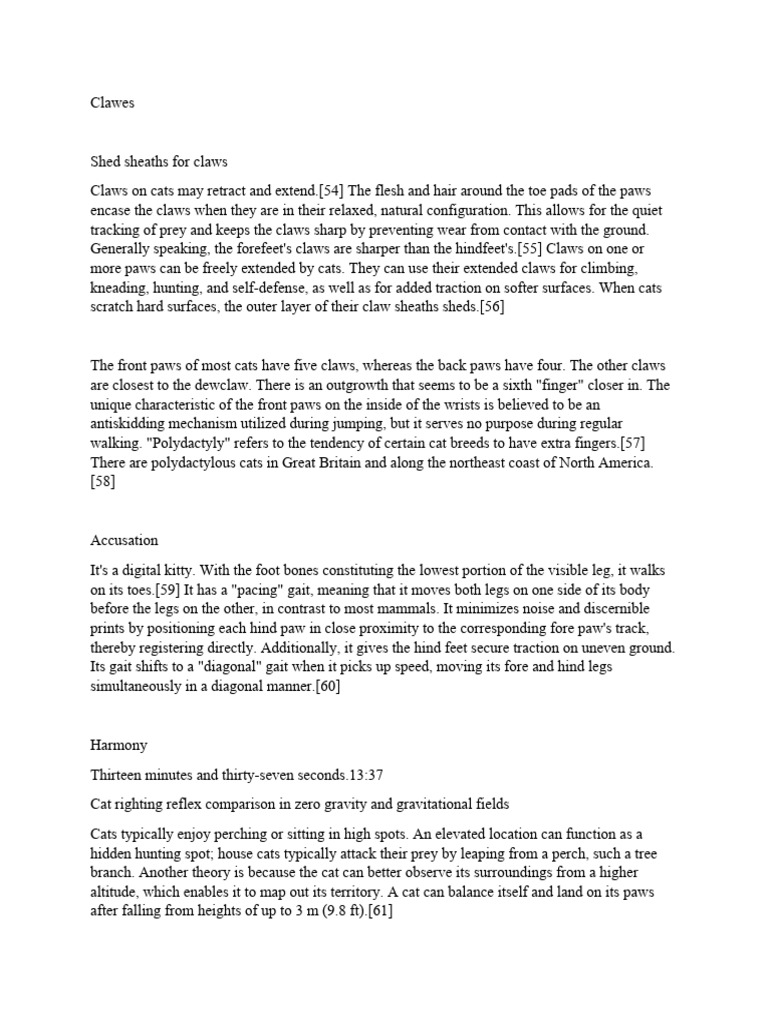 Shed Sheaths For Claws PDF Cats Claw