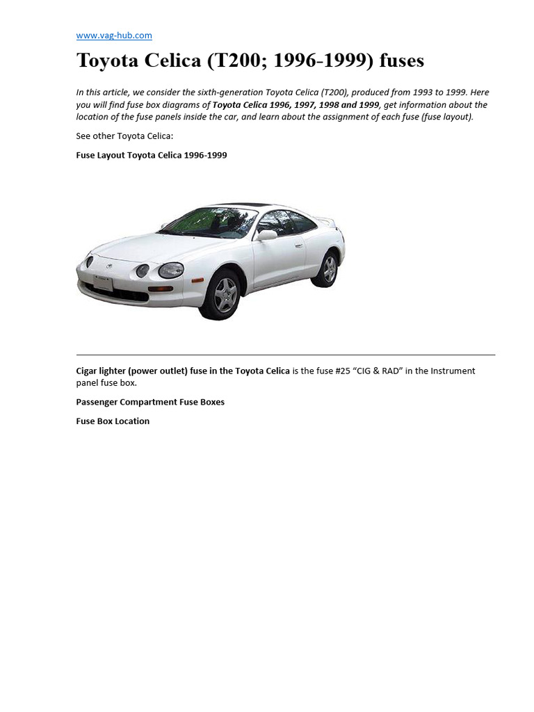 Toyota Celica 1996-1999 | PDF