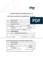 Formulario de Inscripcion A La Xvi I San Silvestre Villenera 2