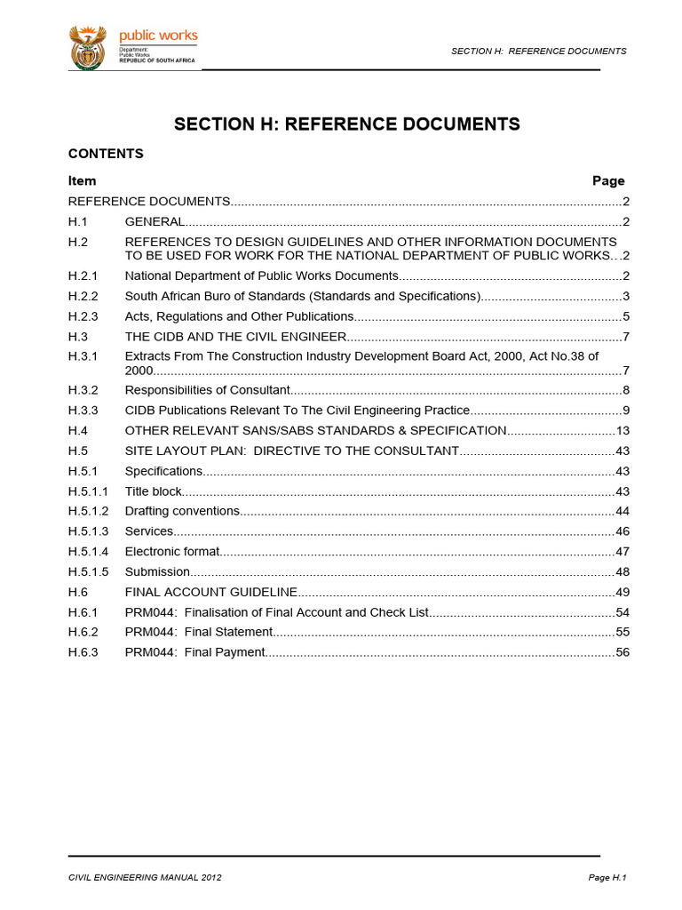 SECTION H Reference Documents Rev MS01 | PDF | Lime (Material) | Cement