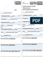 Worksheet - Subject Vs Object Pronouns v2