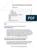 Annotated Bibliography A List of Resources On Disability and LGBTQ Followed by A Short Description