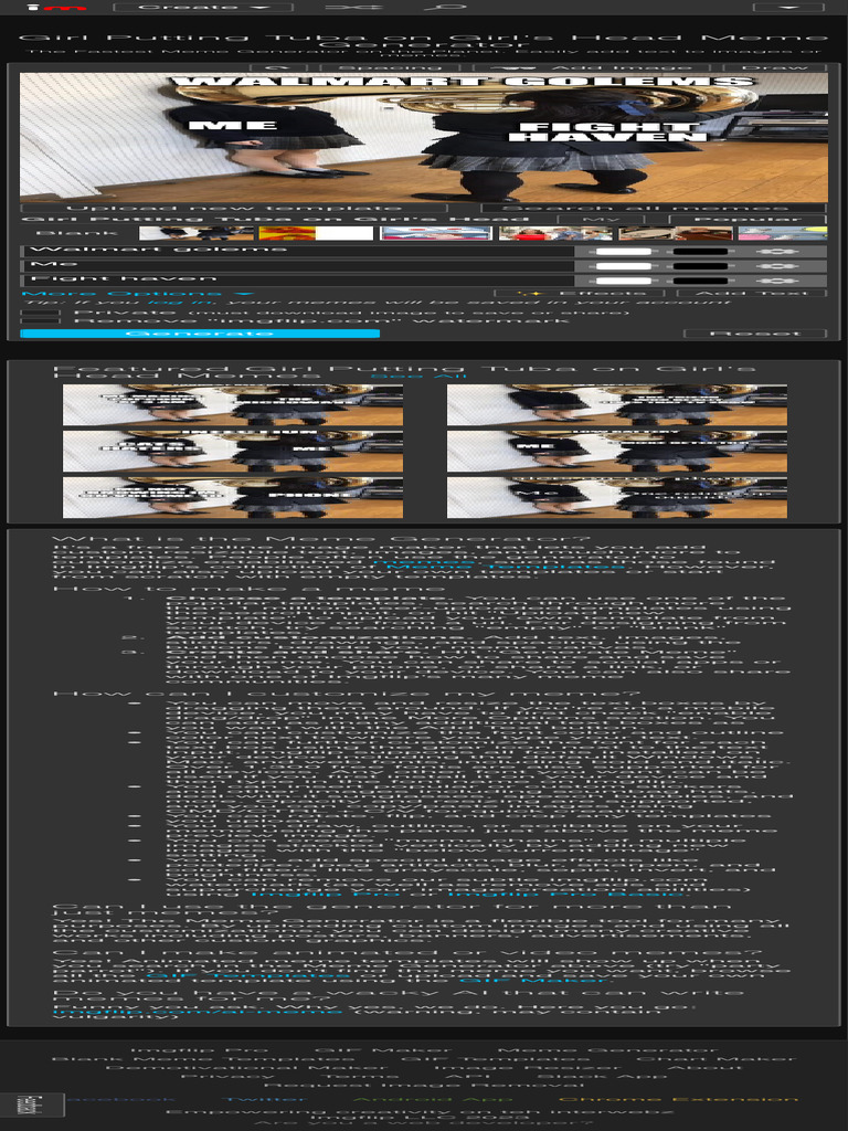 Girl Putting Tuba On Girl's Head Meme Generator Imgflip PDF