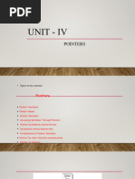 Unit - IV - Pointers