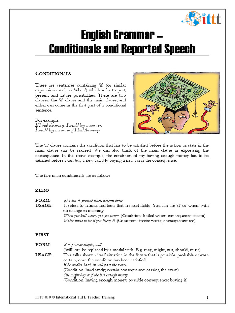 Unit 10 - Conditionals & Rep Speech | PDF | Verb | Syntax