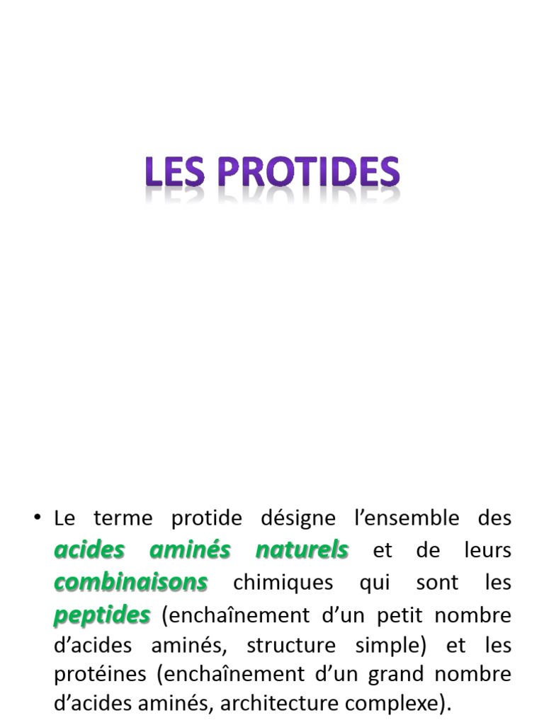 Comprendre les Protides et Acides Aminés | PDF | Acide aminé ...