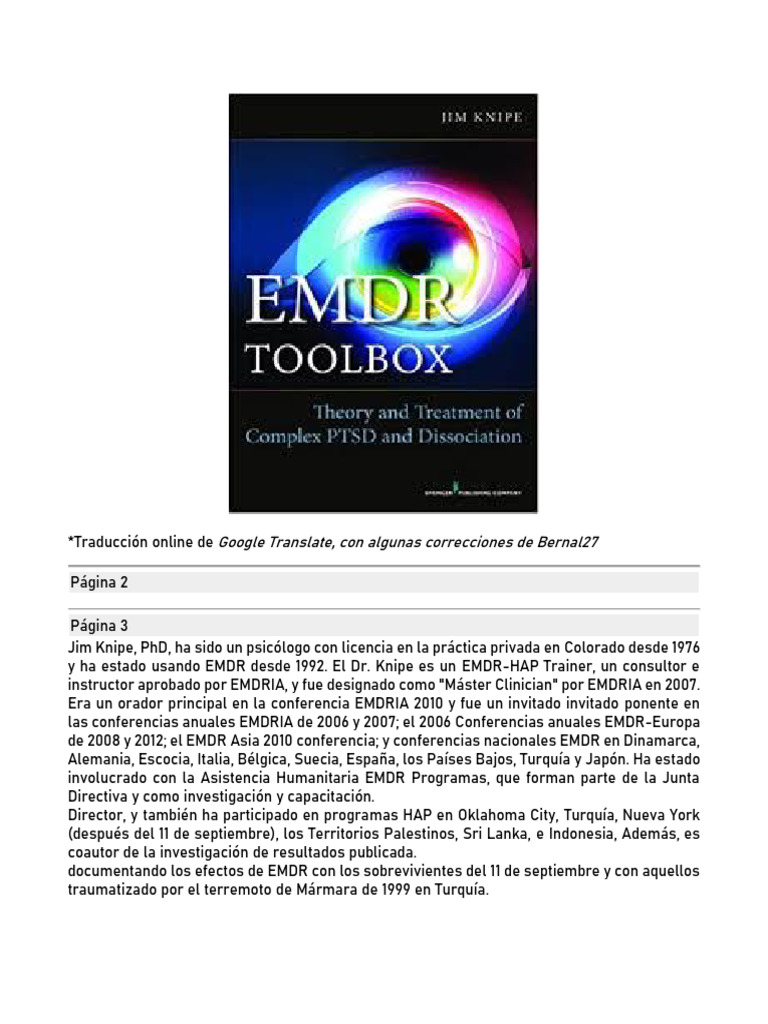 Caja de Herramientas EMDR de Jim Knipe | PDF | Desensibilización y ...