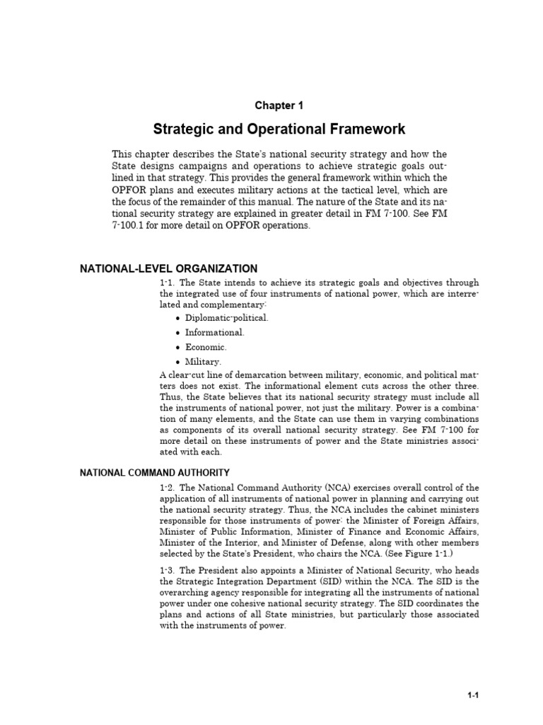 Strategic and Operational Framework: National Command Authority | PDF ...
