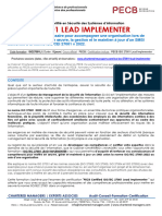 Iso Iec 27001 Lead Implementer FR