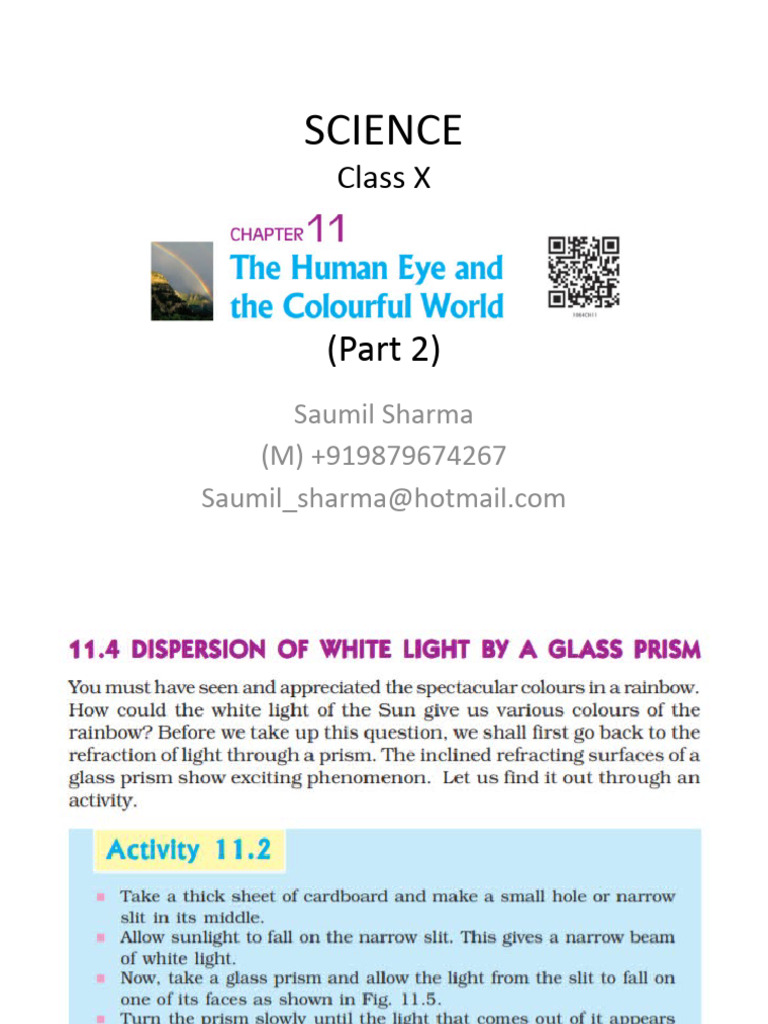 CBSE Class X Science CH 11 The Human Eye and The Colourful World Part 2 ...