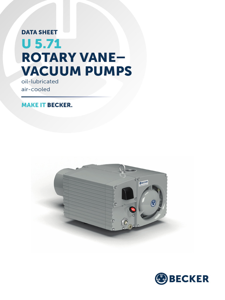 Becker U 5.71 Vacuum Pump Data Sheet | PDF