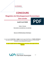 Sujet Maths-Stats Concours MagistŠre 2023