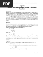 3 - Newton Raphson Method of Solving A Nonlinear Equation