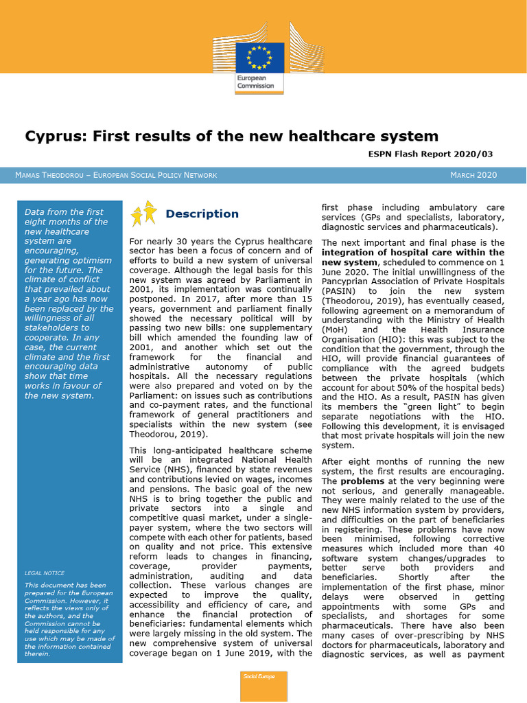 Cyprus: First Report of The New Healthcare System | Download Free PDF ...
