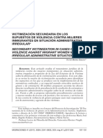 Victimización Secundaria en Los Supuestos de Violencia Contra Mujeres Inmigrantes en Situación Administrativa Irregular