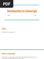 Introduction To Javascript