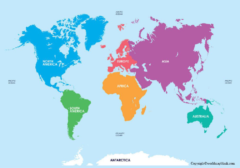 World Map With Continents | PDF