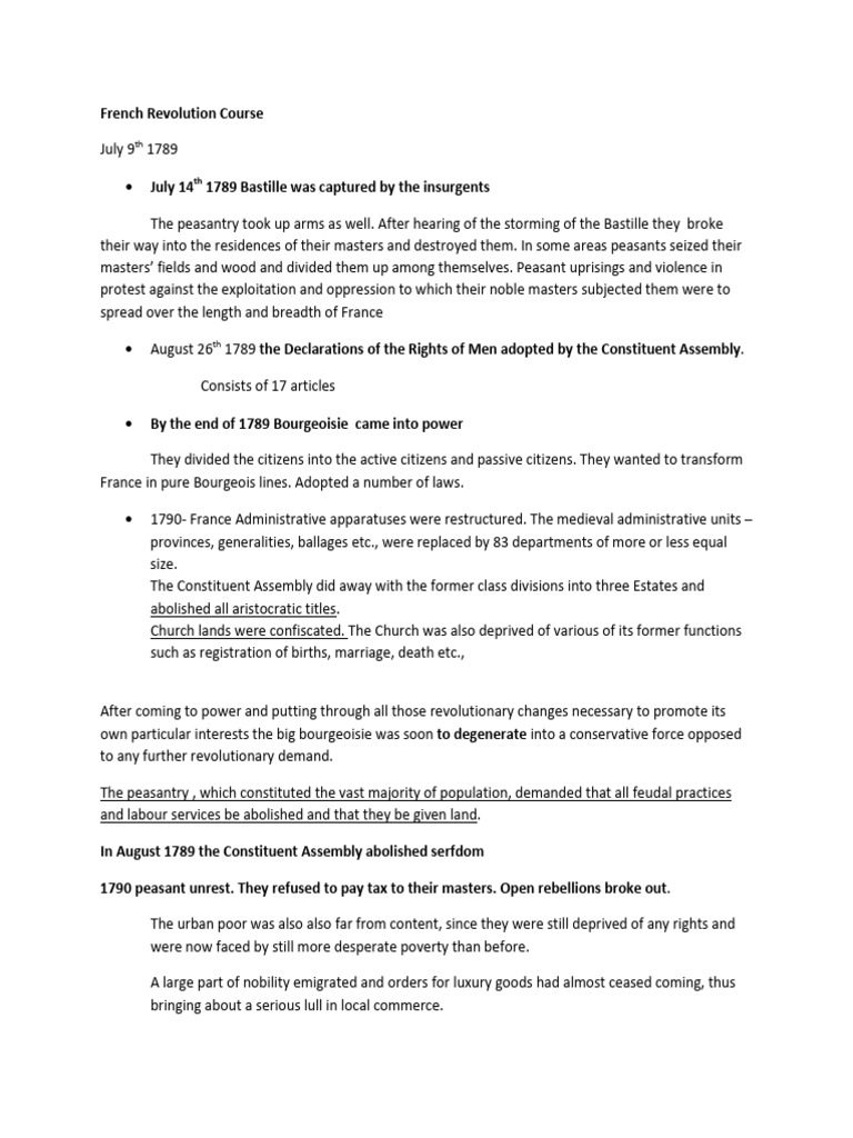 French Revolution Course | Download Free PDF | Reign Of Terror | French ...