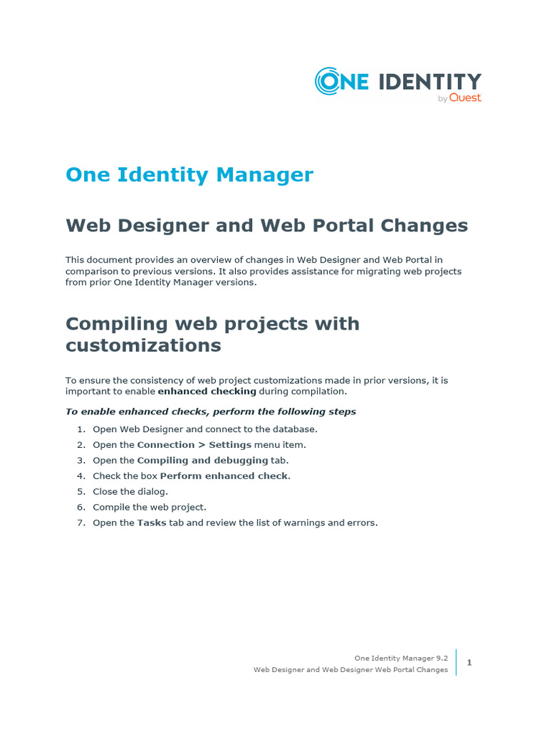 OneIM WebDesignerChanges | PDF | World Wide Web | Internet & Web