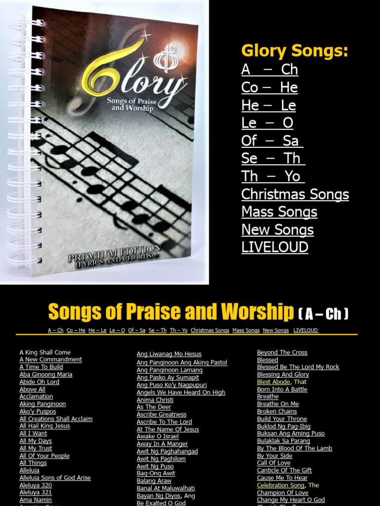 CFC Glory Songs of Praise and Worship | PDF | Glory (Religion) | Mass ...