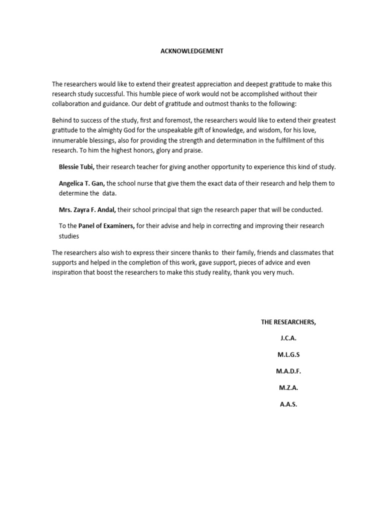 Research Acknowledgement and Bios | PDF
