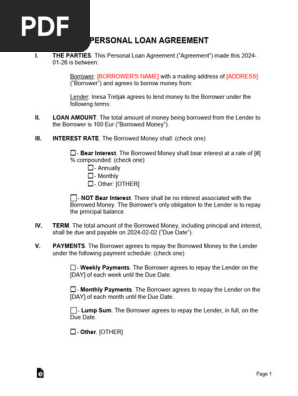 Personal Loan Agreement