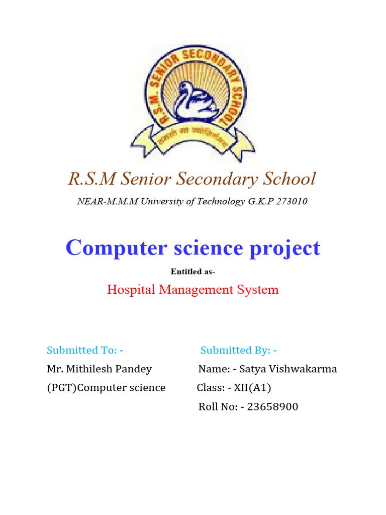 Hospital Management System Project | PDF | Computers
