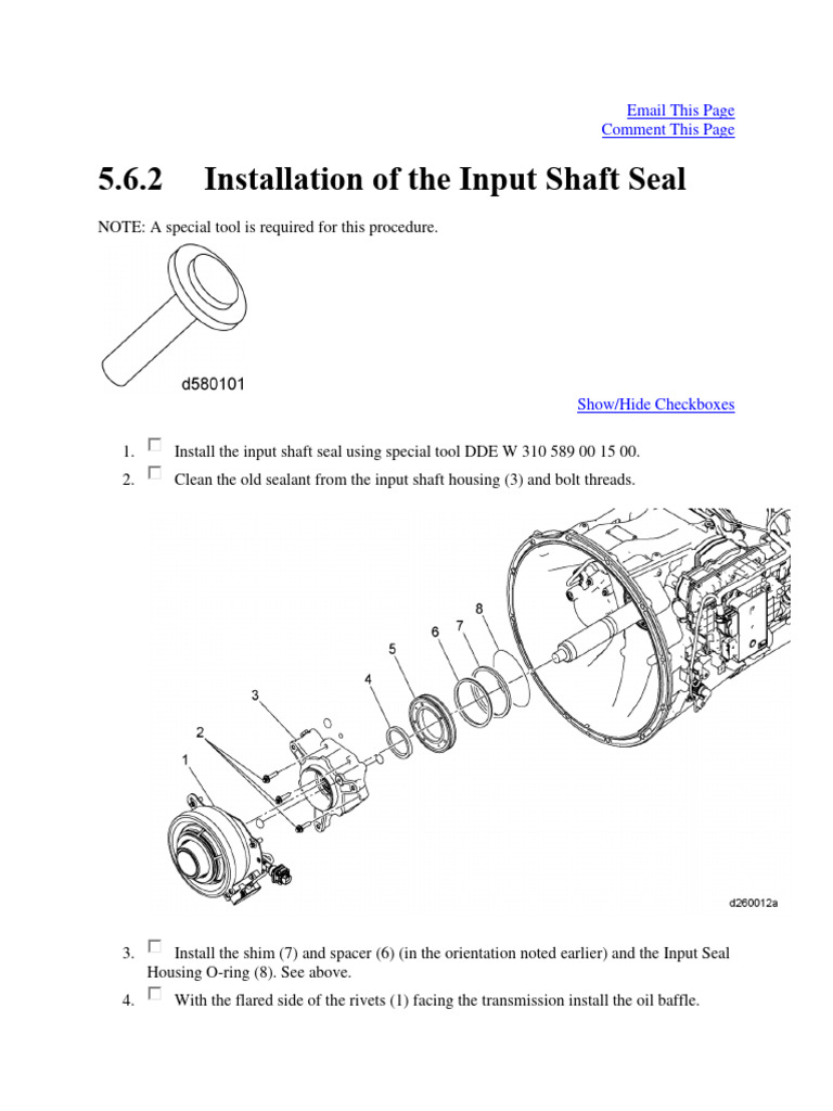 Installation of the Input Shaft Seal PDF