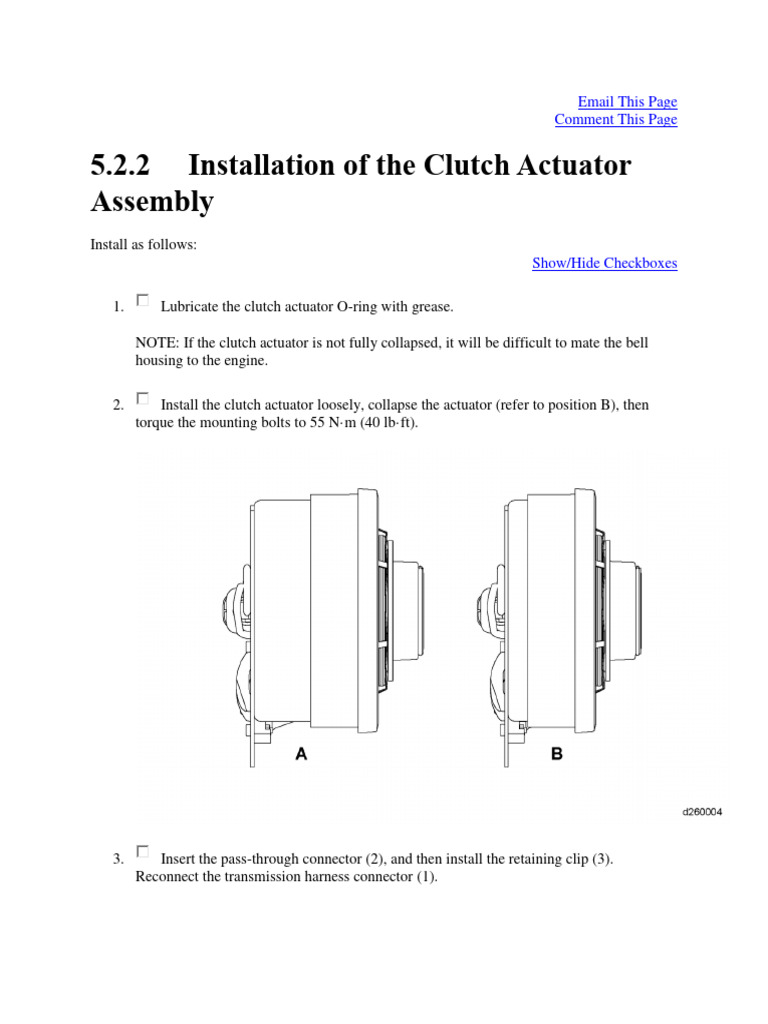 Installation of The Clutch Actuator Assembly PDF