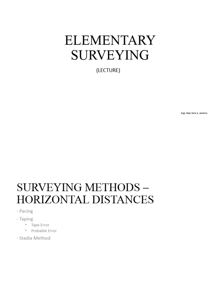 Surveying Methods: Pacing & Taping Techniques | PDF | Surveying ...