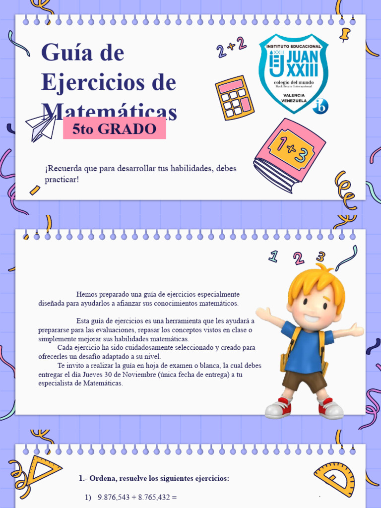 Herramientas Matemáticas Para Quinto Grado Quinto Grado | Actividades