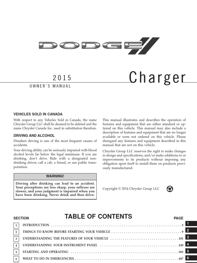 2006 DODGE CHARGER OWNERS MANUAL PDF visual data 2