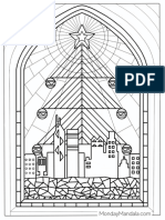 Christmas Tree Stained Glass Coloring Page