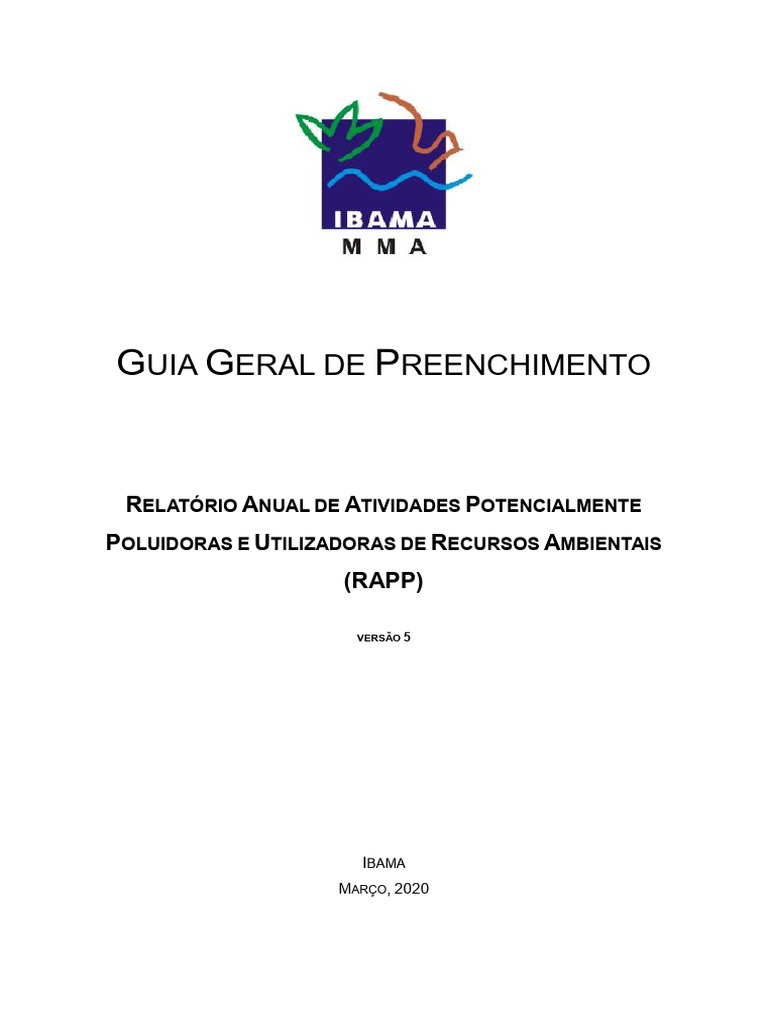 Guia de Preenchimento do RAPP 2020 | PDF | Gás de efeito estufa ...