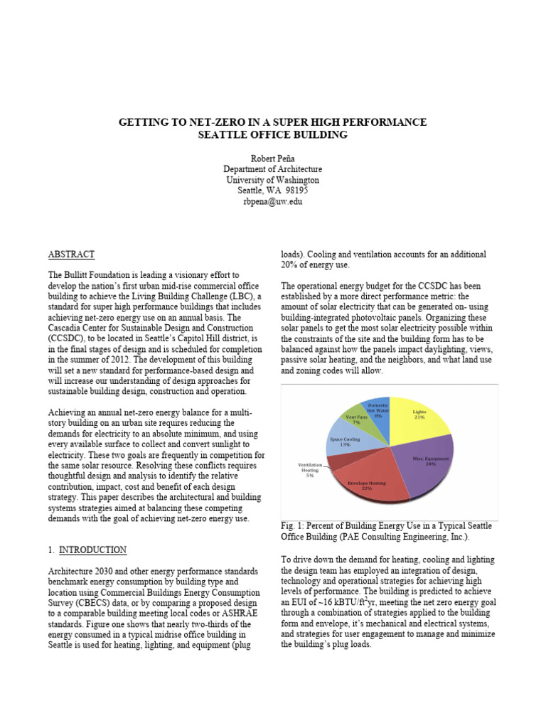 Net-Zero Energy Office Building Design | PDF | Building Insulation ...