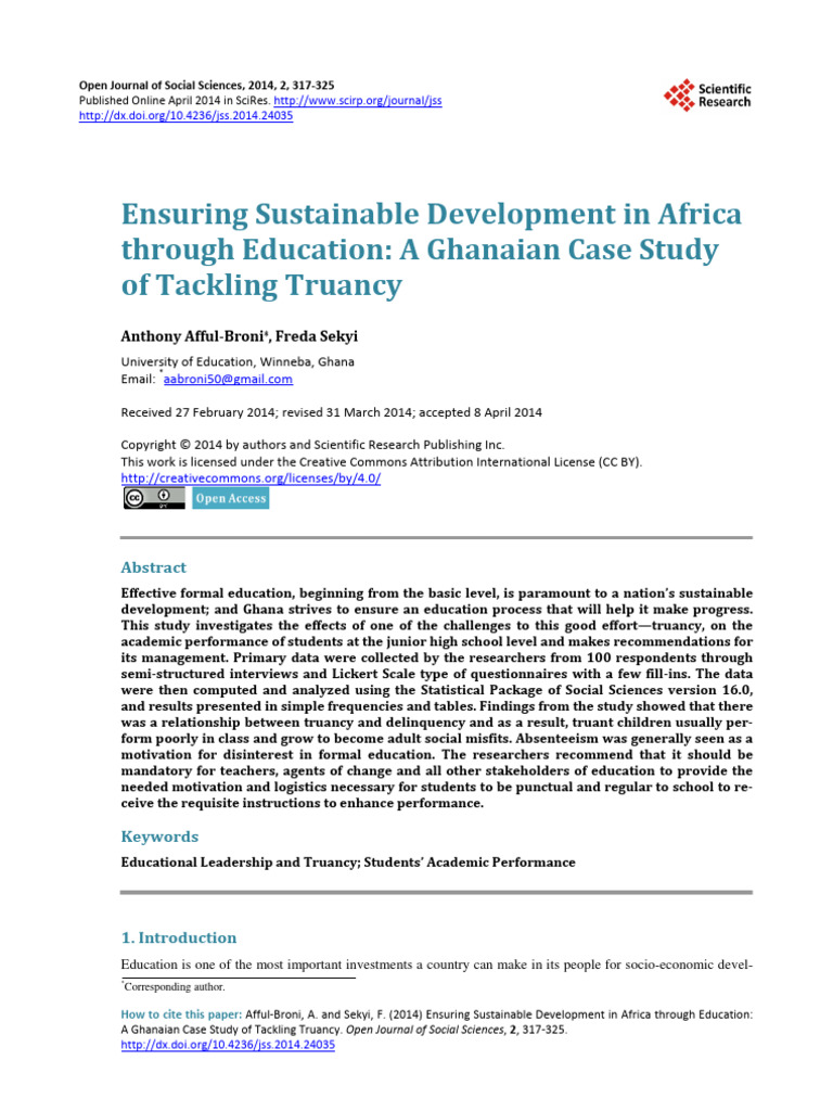 EDUCATION AND DEVELOPMENT IN AFRICA PDF visual data 2