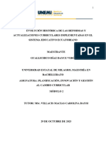 Evolución Histórica de Las Reformas y Actualizaciones Curriculares Implementadas en El Sistema Educativo Ecuatoriano