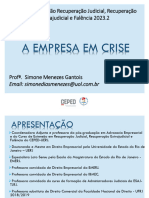 Curso de Extensão Recuperação Judicial, Recuperação Extrajudicial e Falência 2023.2