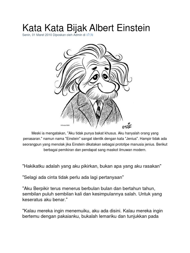 Kata Kata Bijak Albert Einstein