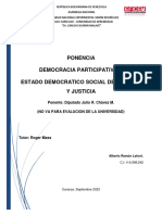 Ensayo Democracia Participàtiva y Estado de Derecho Social y de Justicia - 11.10.2023