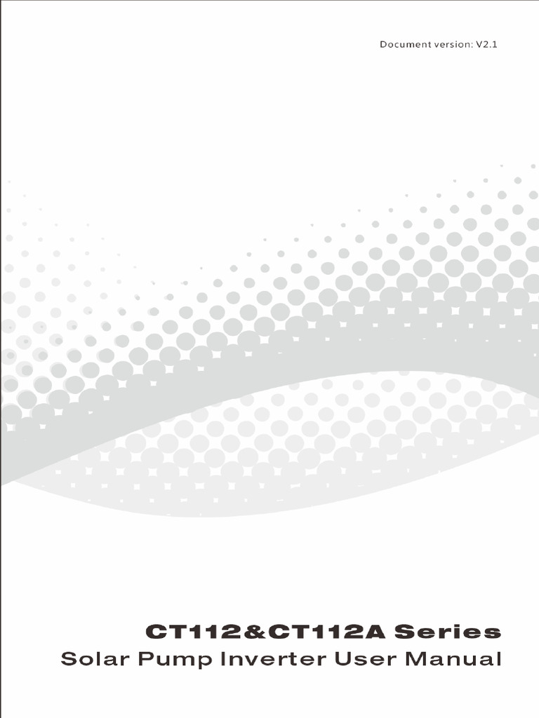 Solar Pump Inverter User Manual | PDF | Power Inverter | Power Supply