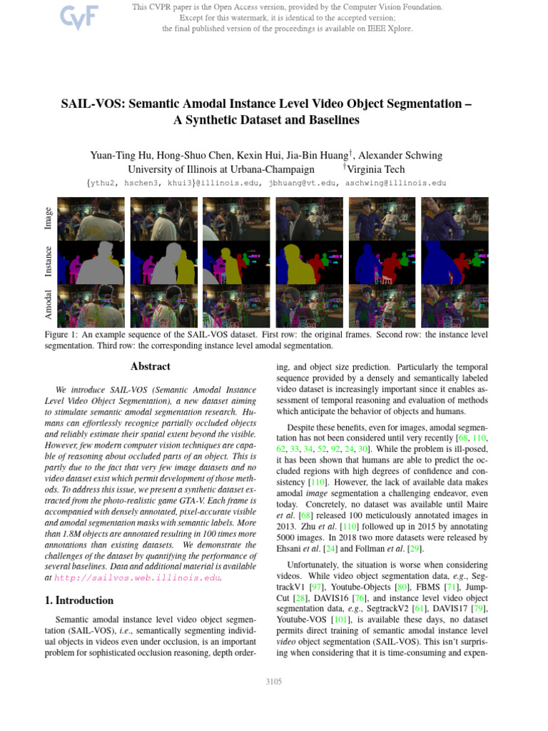 SAIL-VOS: Semantic Amodal Instance Level Video Object Segmentation - A ...