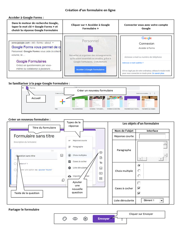 Créer un formulaire en ligne avec Google | PDF