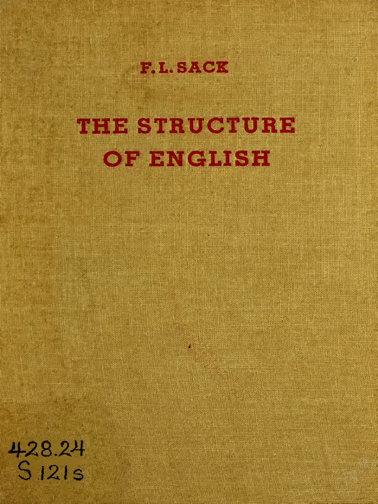 Structure Of English Pdf Verb English Language