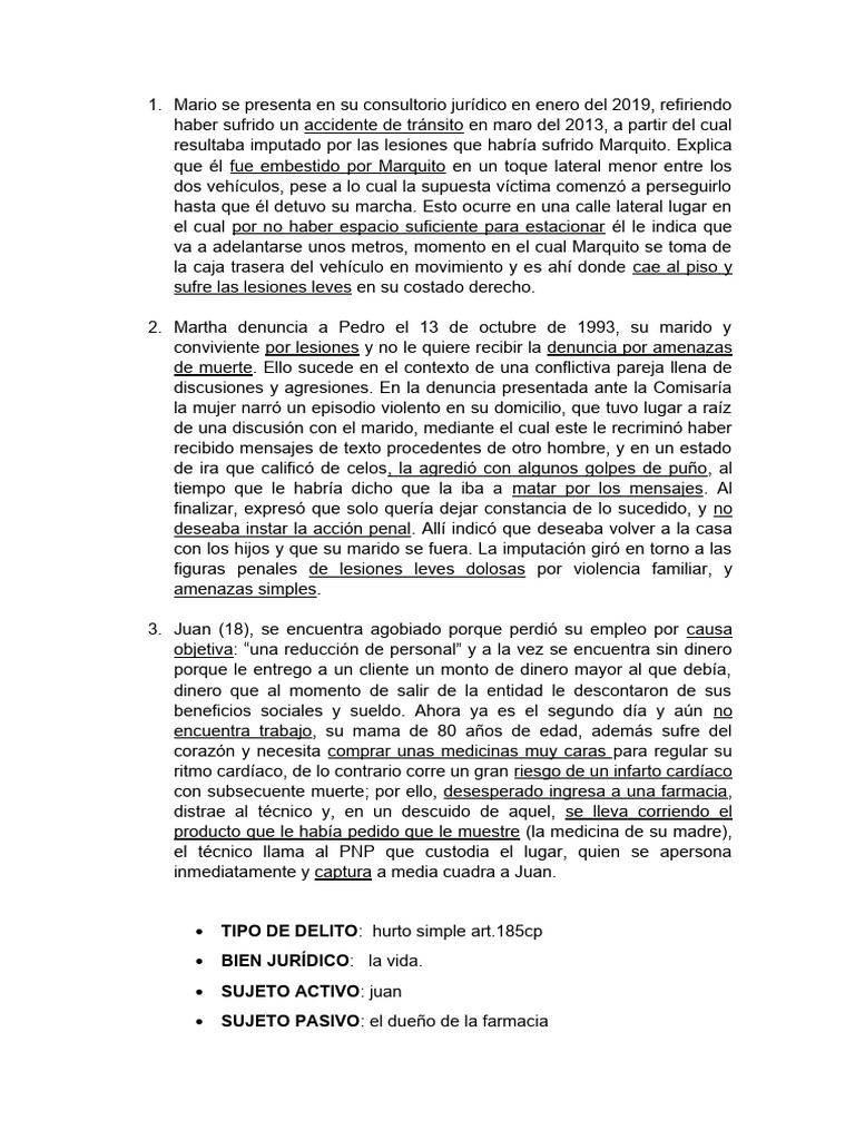 Casos Penal | PDF | Intención (Derecho Penal) | Homicidio