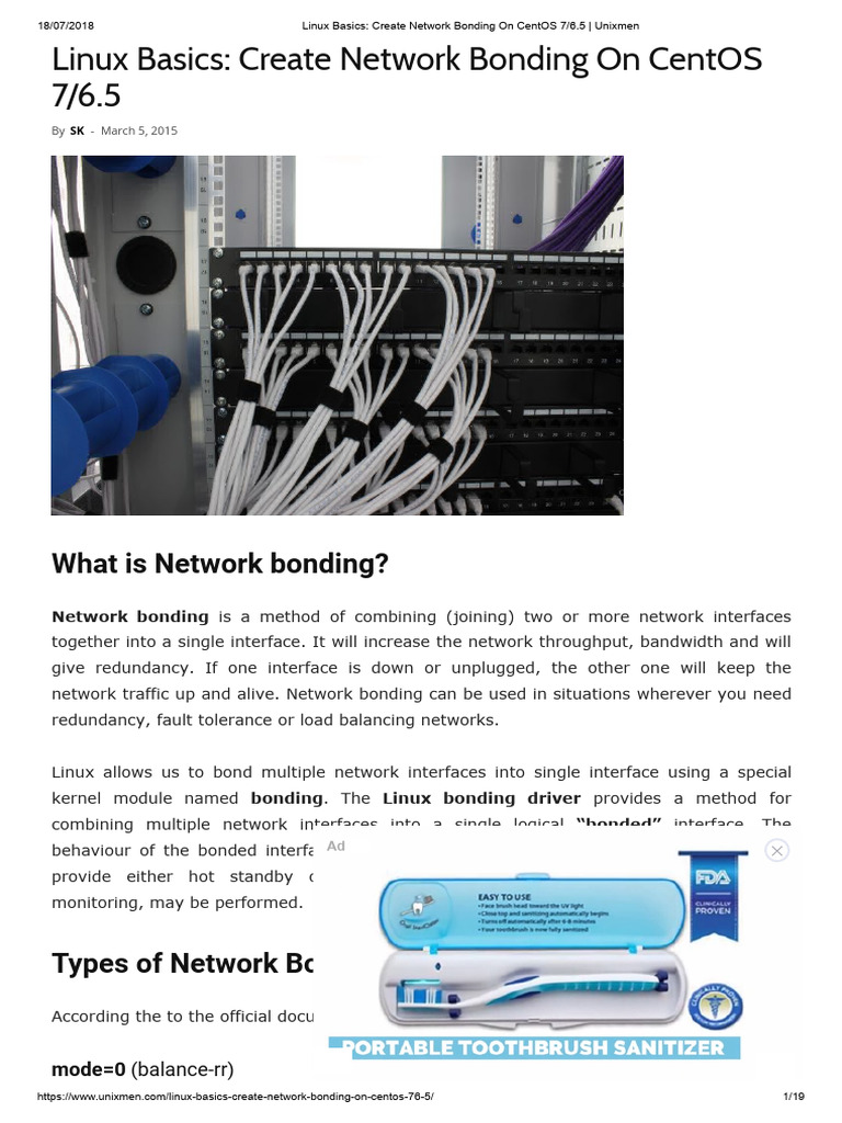 Network Bonding Setup on CentOS 7/6.5 | PDF | Computer Network ...